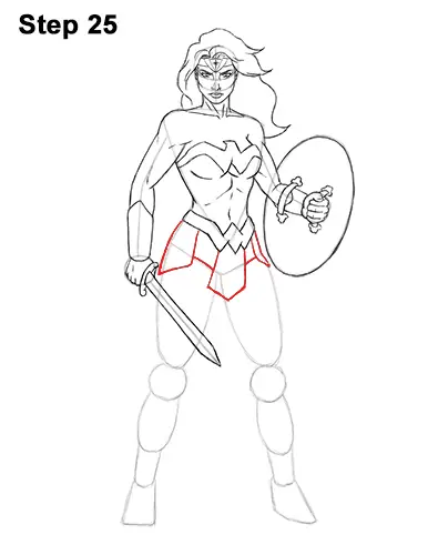 How to Draw Wonder Woman Full Body DC Movie 25