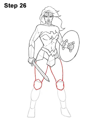 How to Draw Wonder Woman Full Body DC Movie 26