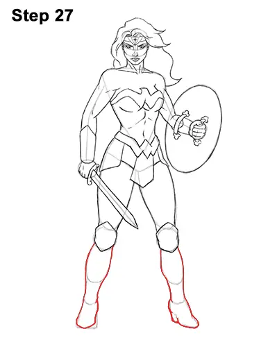 How to Draw Wonder Woman Full Body DC Movie 27