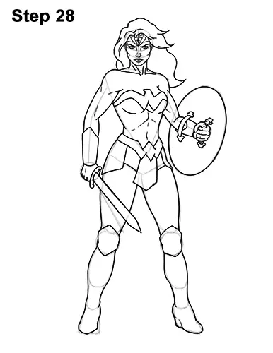 How to Draw Wonder Woman Full Body DC Movie 28