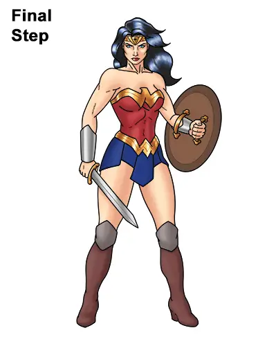 How to Draw Wonder Woman Full Body DC Movie