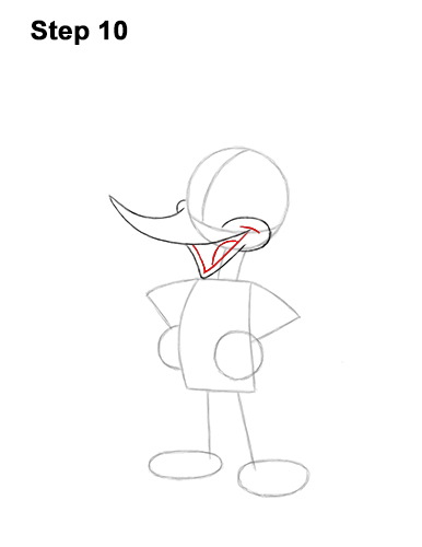 How to Draw Woody Woodpecker Full Body 10