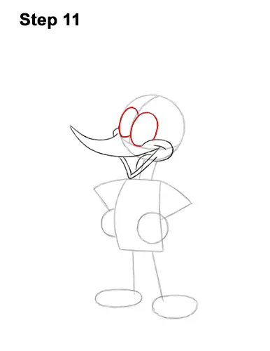 How to Draw Woody Woodpecker Full Body 11