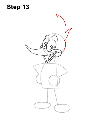 How to Draw Woody Woodpecker Full Body 13