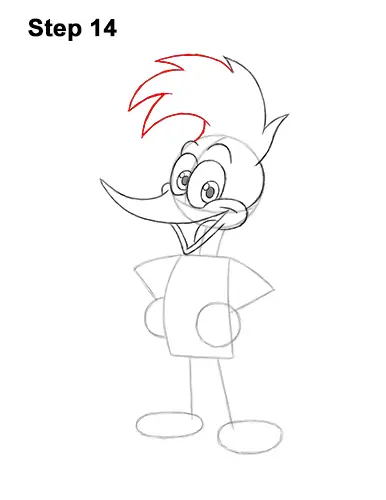 How to Draw Woody Woodpecker Full Body 14