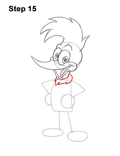 How to Draw Woody Woodpecker Full Body 15