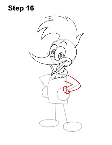 How to Draw Woody Woodpecker Full Body 16
