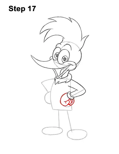 How to Draw Woody Woodpecker Full Body 17