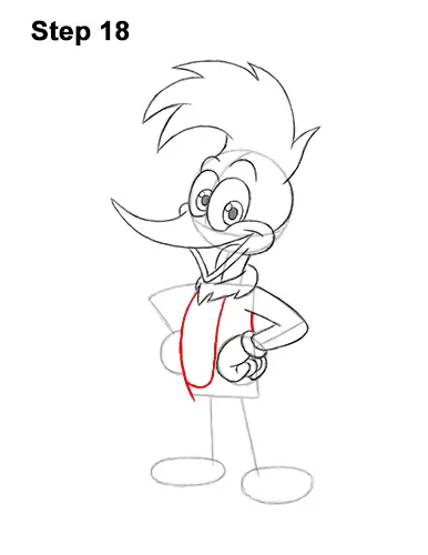How to Draw Woody Woodpecker Full Body 18