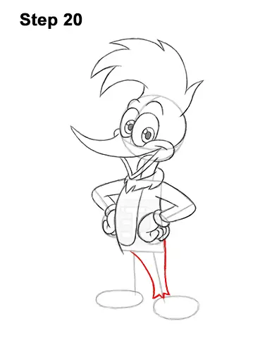 How to Draw Woody Woodpecker Full Body 20