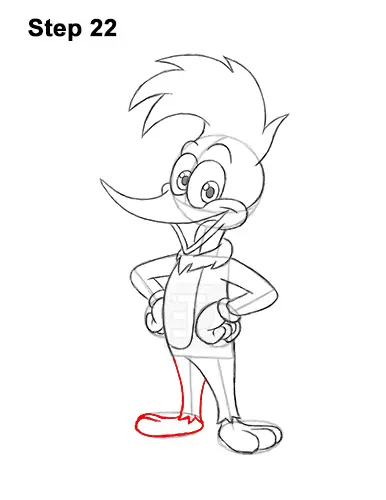 How to Draw Woody Woodpecker Full Body 22