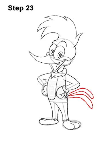 How to Draw Woody Woodpecker Full Body 23