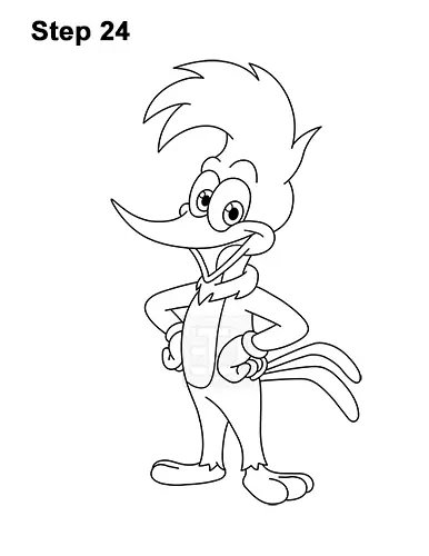 How to Draw Woody Woodpecker Full Body 24