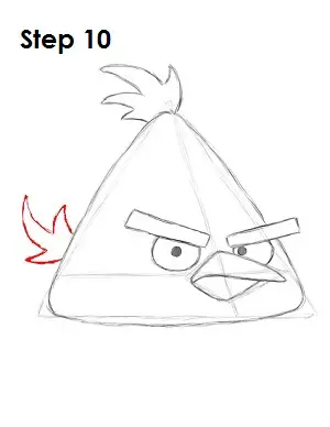 Draw Yellow Angry Bird Step 10
