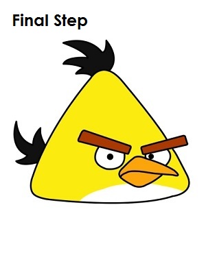 Draw Yellow Angry Bird Completed Drawing