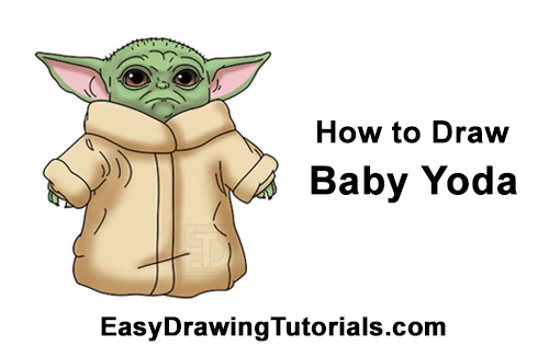 How to Draw Baby Yoda (The Mandalorian) VIDEO & Step-by-Step Pictures