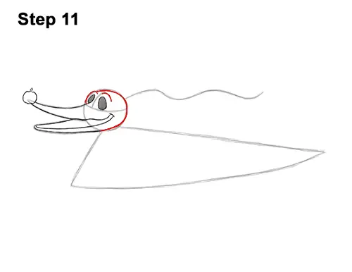 How to Draw Zero Ghost Dog Nightmare Before Christmas 11