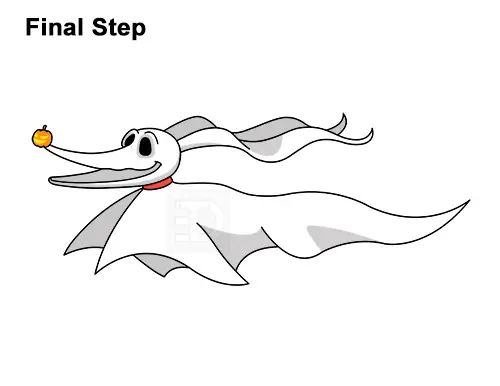 How to Draw Zero Ghost Dog Nightmare Before Christmas