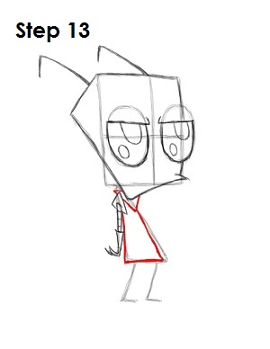 How to Draw Zim Step 13