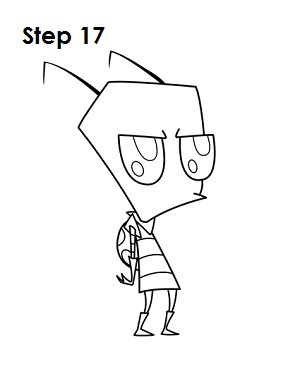 How to Draw Zim Step 17