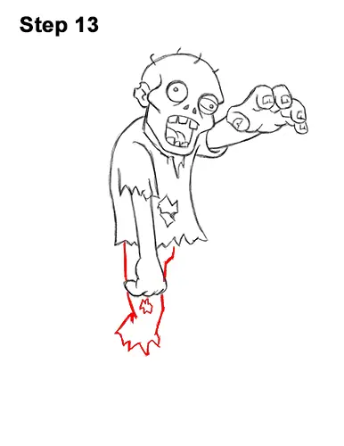 Cartoon Zombie Coloring Page  Easy Drawing Guides