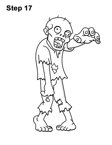 Easy Printable Zombie Coloring Pages for Kids
