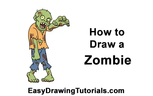 How To Draw A Cartoon Zombie Step by Step Drawing Guide by Dawn   DragoArt