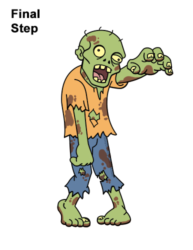 How to draw a chibi Zombie from Minecraft - Easy step by step