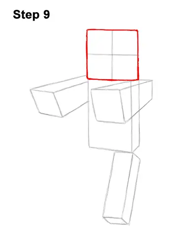 How to Draw Zombie Mob Minecraft Full Body 9